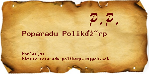 Poparadu Polikárp névjegykártya